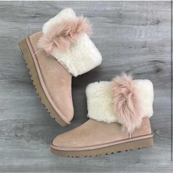 NWB UGG AUTHENTIC CLASSIC MINI FUR WISP BOOT | WOMEN’s 10 - Picture 3 of 16